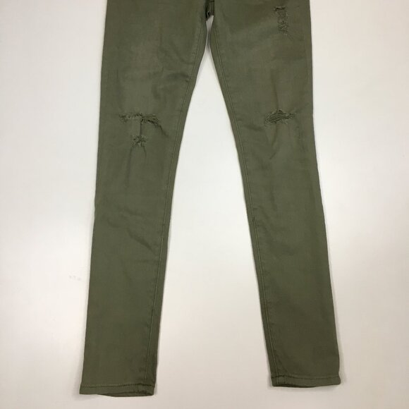 AG ADRIANO GOLDSCHMIED Green Distressed The Legging Ankle Super Skinny Jeans - Picture 8 of 13